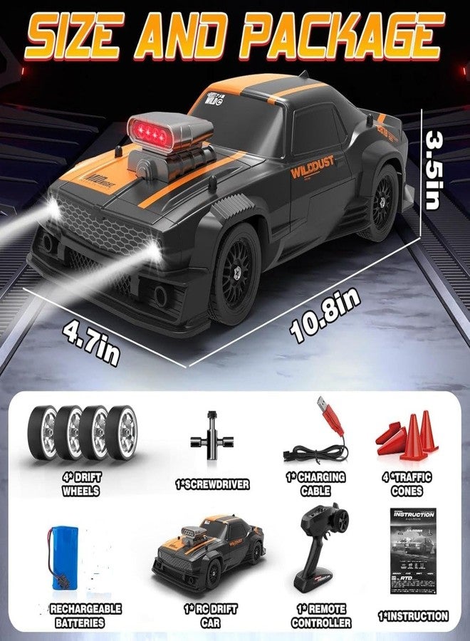 RABJET 1:16 RC Drift Car 4WD 2.4GHz Remote Control Cars with Gyro 50km/H High Speed Drifting Car with LED Lights, Drift Tires ESP Full Proportion RC Race Cars Toy for Adults Boys Girls Kids - Image 2