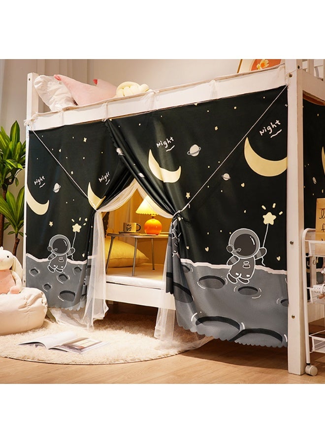 SISGL Lower Deck Single Bed Curtain Privacy Bed Tent  With Mosquito Net Dorm Home Bunk Nets Bed Curtains Cloth Bed Canopy Blackout Students Curtain Shading Nets Breathable Dustproof Single Sleeper - Image 1