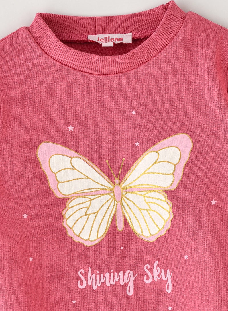Jelliene Girls' Butterfly Print Sweatshirt - Image 3