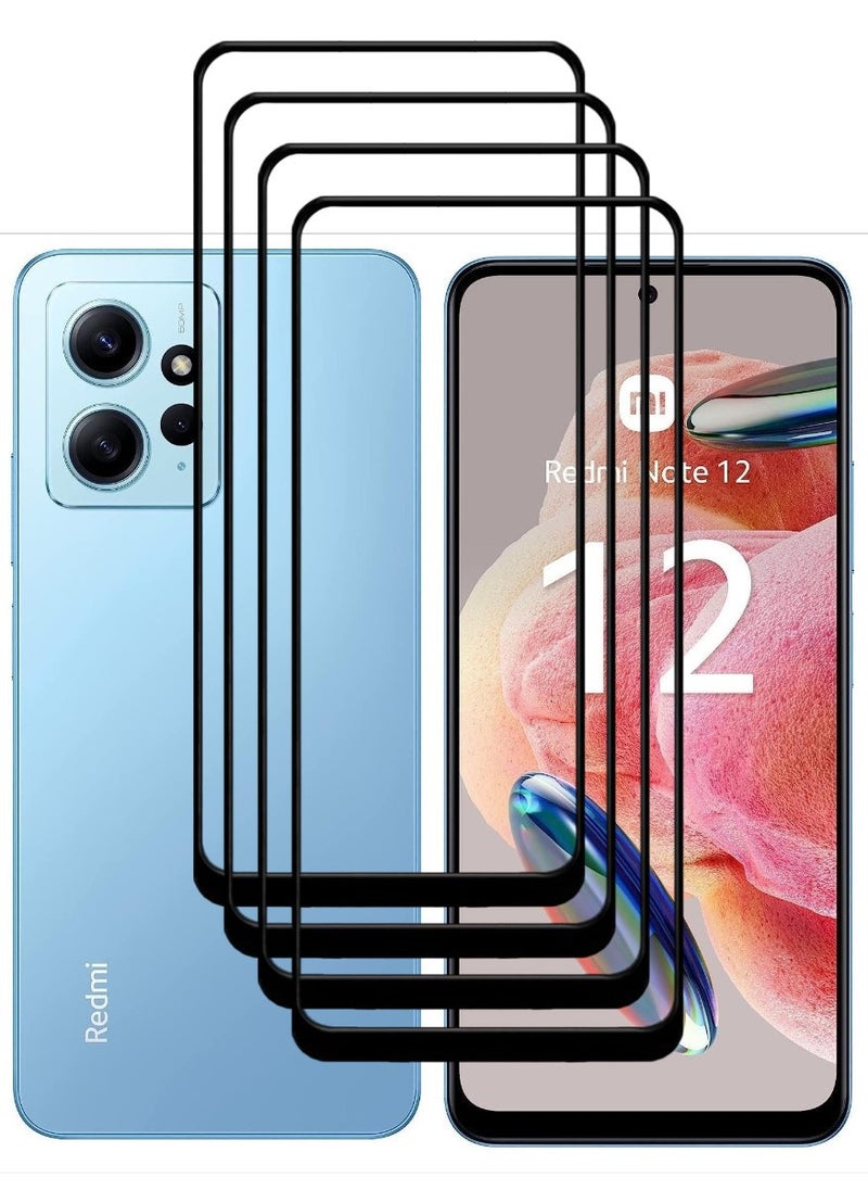 ACLIX 4 Pieces Antistatic ESD Dustproof Premium Quality High Definition Tempered Glass Screen Protector Designed For Xiaomi Redmi Note 12 4G - Image 1