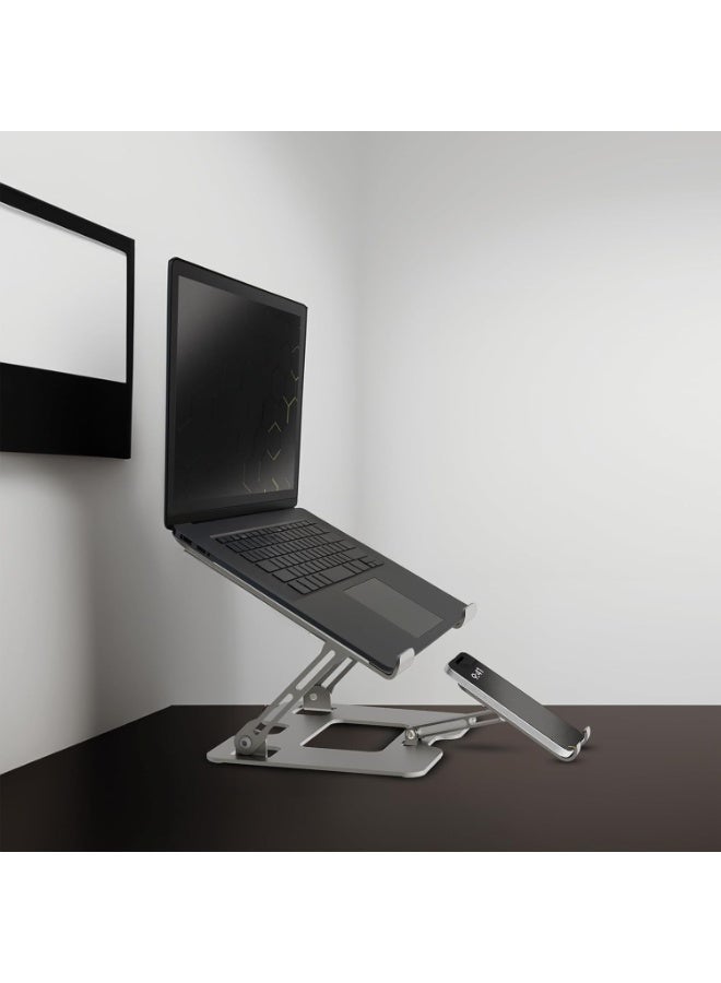 حامل متعدد الأجهزة قابل للطي – ارتفاع وزاوية قابلين للتعديل، مقاوم للانزلاق، حامل عملي للابتوبات من 10–17 بوصة والأجهزة اللوحية - Image 3