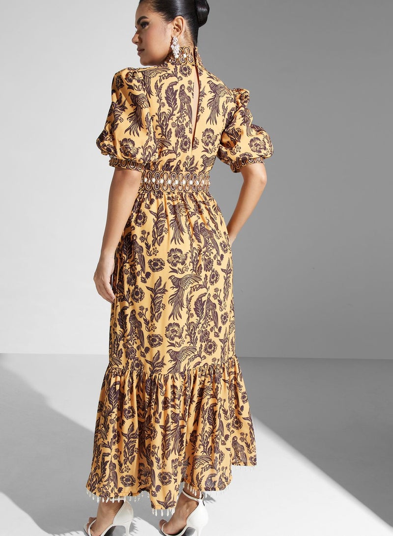 Threadz by Ajooni Floral Print Midi Dress  - Image 2