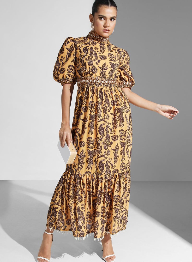 Threadz by Ajooni Floral Print Midi Dress  - Image 1