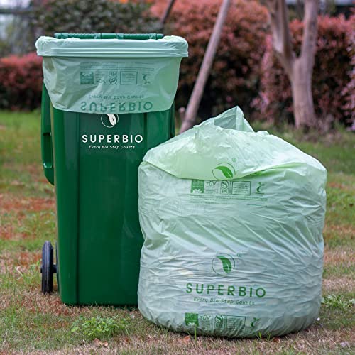 SUPERBIO 33 Gallon Compostable Yard Waste Bags Lawn Leaf Bags 40 Count ASTM D6400 BPI and OK compost INDUSTRIAL - Image 5