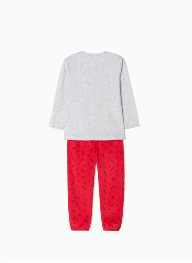 Zippy Velour Pyjamas for Boys 'Marvel', Grey/Red