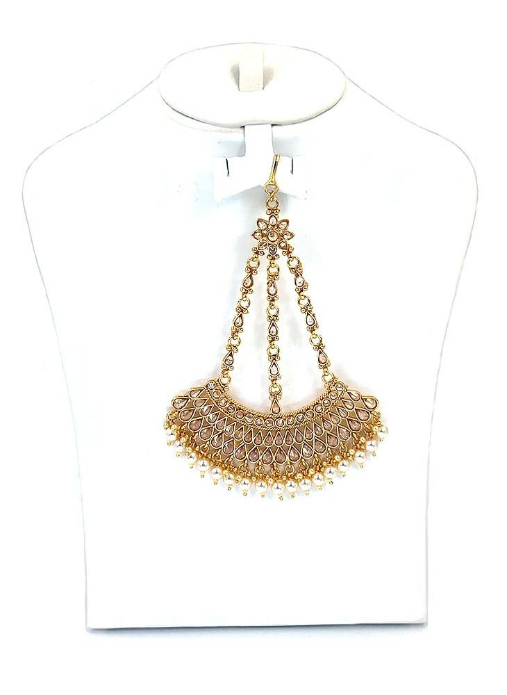GOHONA - GOHONA Traditional Indian Head Jhoomar Passa Jewelry Side Tikka for Women - Image 1