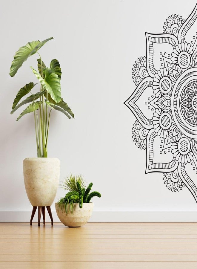 Rangoli Monochrome Mandala Wall Sticker (PVC Vinyl, 55 cm x 110 cm, Self-Adhesive) DIY Decals, Living Room, Drawing Room, Hall, Decortation, Wallpaper - Image 2