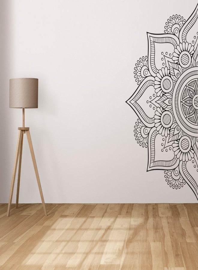Rangoli Monochrome Mandala Wall Sticker (PVC Vinyl, 55 cm x 110 cm, Self-Adhesive) DIY Decals, Living Room, Drawing Room, Hall, Decortation, Wallpaper - Image 3