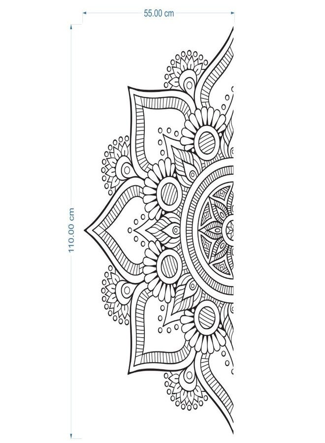 Rangoli Monochrome Mandala Wall Sticker (PVC Vinyl, 55 cm x 110 cm, Self-Adhesive) DIY Decals, Living Room, Drawing Room, Hall, Decortation, Wallpaper - Image 4