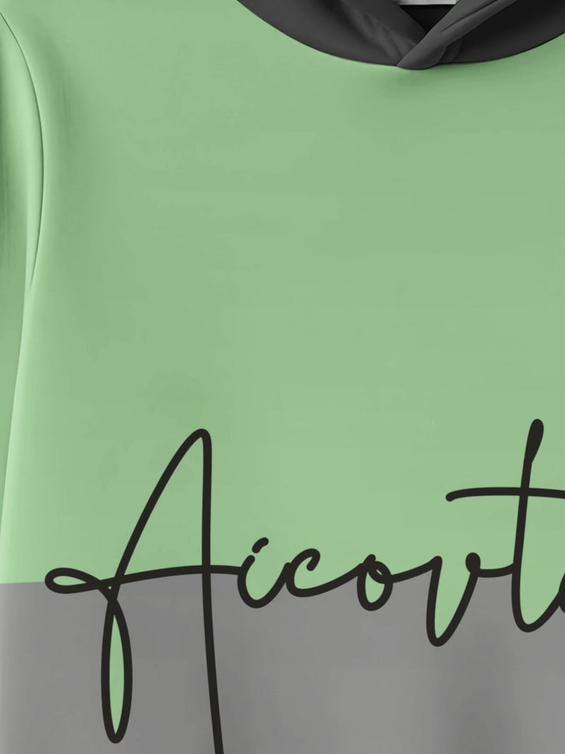 HELLCAT Trendy Co-ords with Hoodie Sweatshirt and Trackpant Clothing Set for Boys Green/TPS Grey 3-4 Years - Image 4