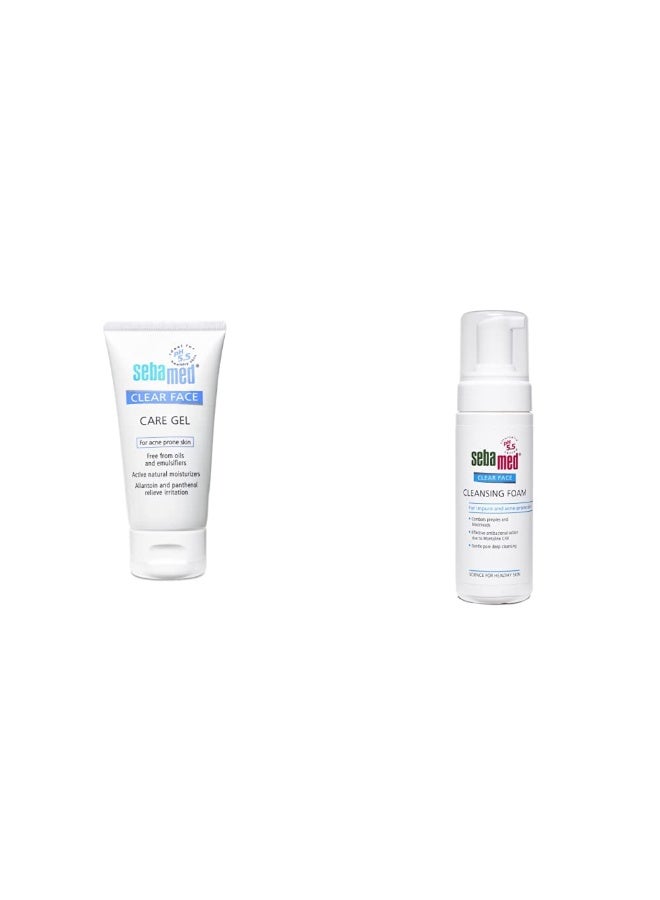Sebamed Clear Face Care Gel, 50ml & SebaMed Clear Face Cleansing Foam, 150ml - Image 1