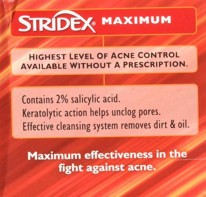 Stridex Maximum Strength Acne Control Pads - 3 Pack of 55 Alcohol-Free Soft Touch Pads - Image 3