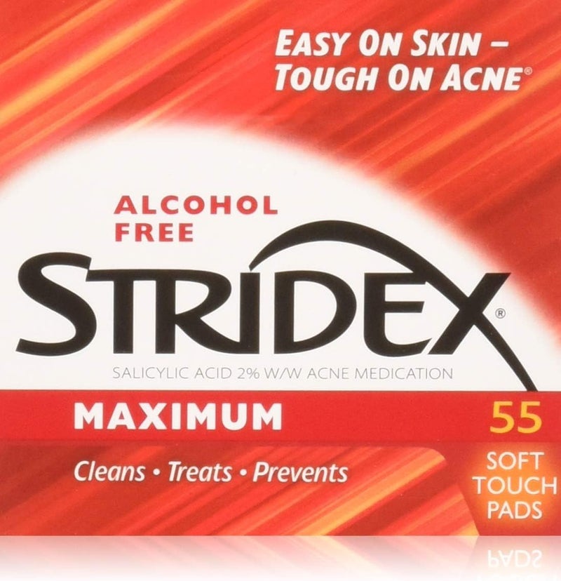 Stridex Maximum Strength Acne Control Pads - 3 Pack of 55 Alcohol-Free Soft Touch Pads - Image 1