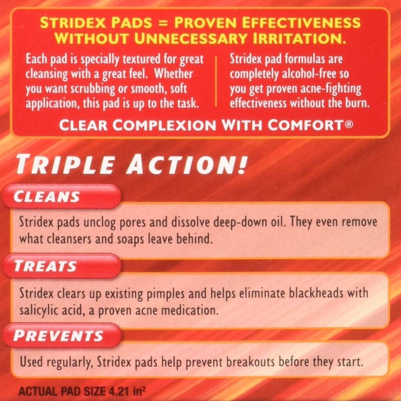 Stridex Maximum Strength Acne Control Pads - 3 Pack of 55 Alcohol-Free Soft Touch Pads - Image 2