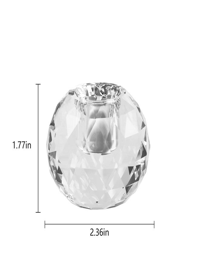 Kitcom Crystal Taper Candle Holders Multiple Faceted Designed Hand Cut Crystal Holders Wedding Banquet Decorations for Home W2.4xH1.8Inches Pack of 2, Comes with Gifed Box - Image 2