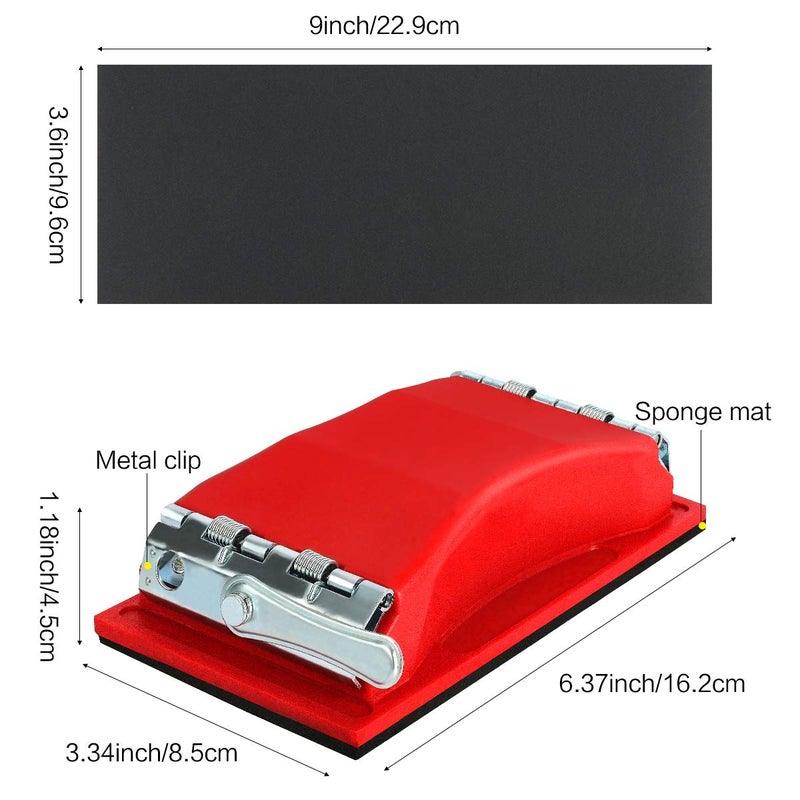 VERONES Sandpaper, 90 Pcs 400 to 3000 Grit Wet Dry Sandpaper with Red Handle Assortment 9x3.6 Inch for Automotive Sanding - Wood Furniture Finishing - Wood Turing Finishing and More by - Image 2