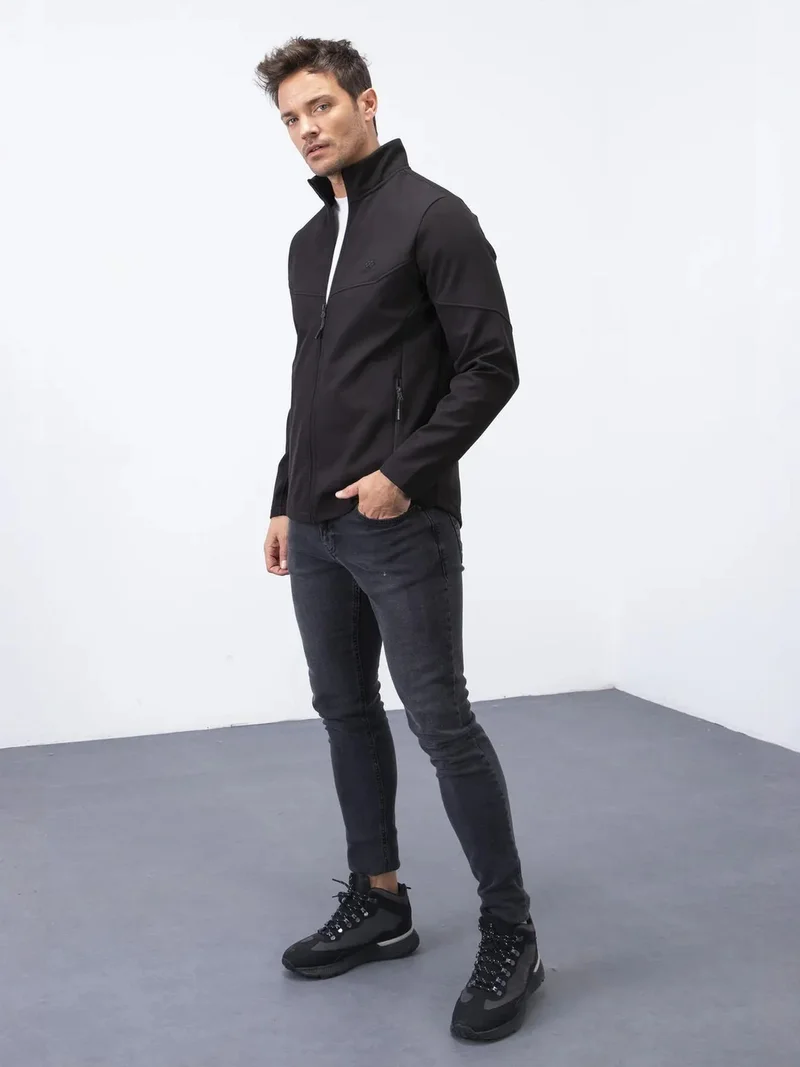 تومي لايف TOMMY Men's Solid Scuba Zip-Front Jacket