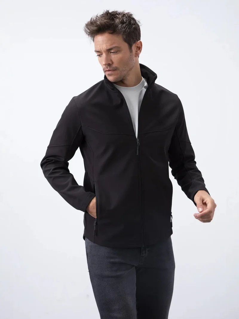 تومي لايف TOMMY Men's Solid Scuba Zip-Front Jacket