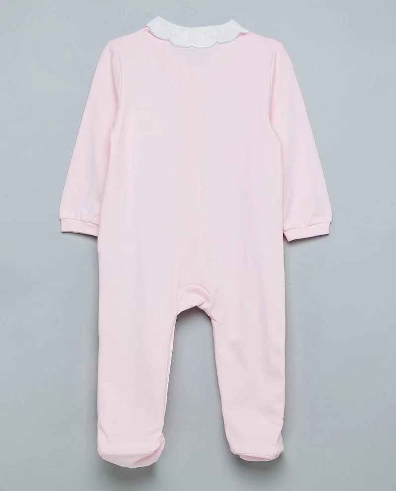أر أند بي Embroidered Collared Footed Sleepsuit