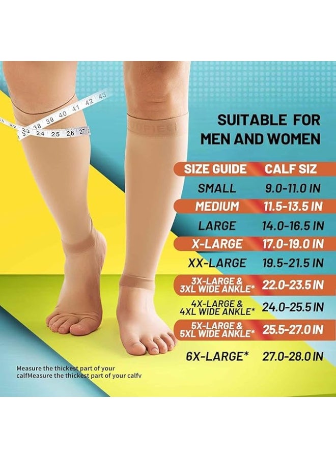 Compression Socks 8-15 mmHg for Men & Women - Wide Calf Sleeve - Leg Support, Pain Relief & Daily Use - Practical & Durable - Image 3