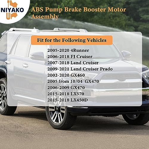 Niyako ABS Pump Brake Booster Motor Assembly Replacement# 47960-60050 Fit GX460 GX470 LX570 LX450D 4Runner FJ Cruiser Land Cruiser - Image 2