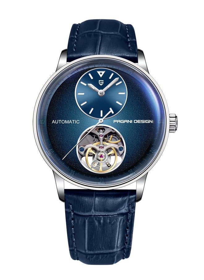 PAGANI DESIGN - Men's Watch with Balance Wheel Automatic Mechanical Stainless Steel Wrist Watch for Men, Business Style, Leather Watch Band - Image 1