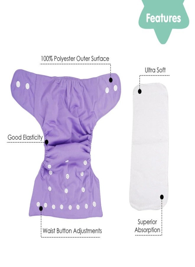 Mistic Reusable Cloth Diaper for Baby with Double Row Snaps | Adjustable & Washable Diaper with Inner Pocket | Soft & Waterproof (0-3 Years) (4) - Image 4