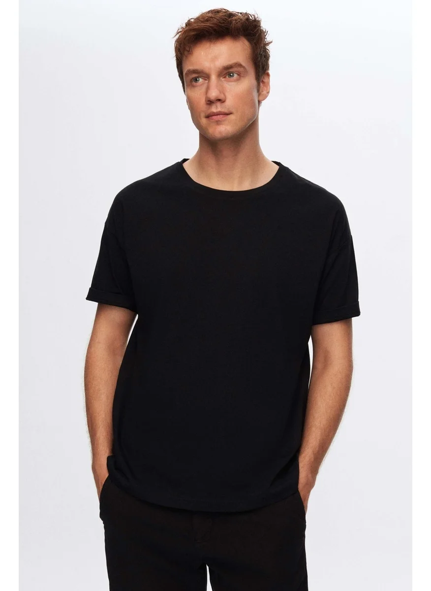 D'S DAMAT Ds Damat Comfort Black 3-Piece Loose Cut 100% Cotton T-Shirt