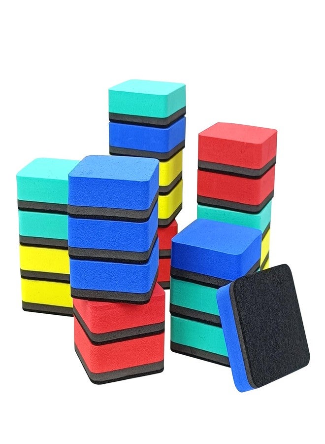 Xloey Dry Erase Eraser,24 Pack Magnetic Whiteboard Erasers,Small Dry Erase Board Erasers for Classroom, Home, and Office (24pcs-Square) - Image 1