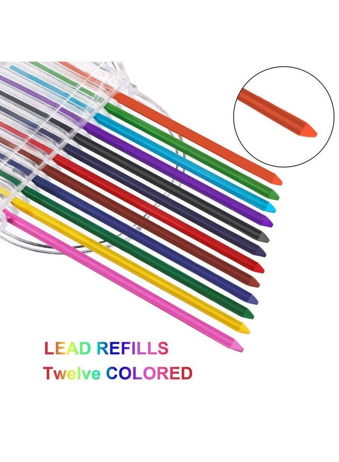 بايل JYsun 6 قطع أقلام رصاص ميكانيكية 2 مم مع 4 عبوات أقلام ملونة و2 عبوات أقلام سوداء للرسم الفني والنجار والكتابة والحرف اليدوية - Image 3