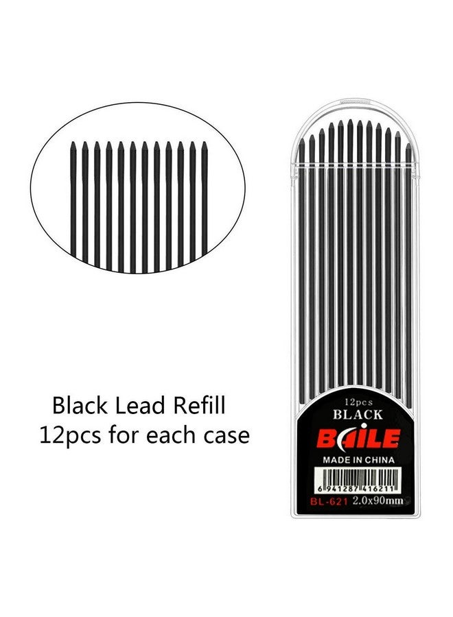 بايل JYsun 6 قطع أقلام رصاص ميكانيكية 2 مم مع 4 عبوات أقلام ملونة و2 عبوات أقلام سوداء للرسم الفني والنجار والكتابة والحرف اليدوية - Image 4