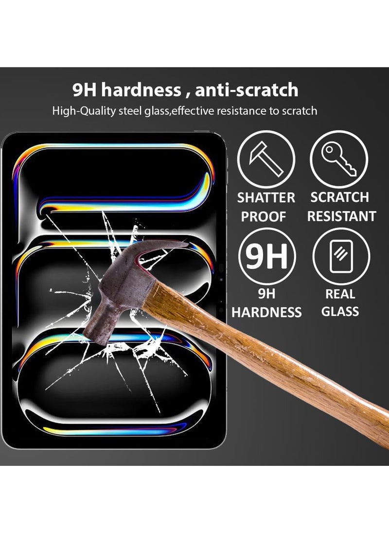 YoYoTech Screen Protector Compatible with Ipad Pro 11-Inch (M4) 2024 [A2837 A3006 A2836],9H Hardness Tempered Glass Film,Ultra Resistant Anti-Fingerprints Clear  - Image 2