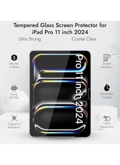 YoYoTech Screen Protector Compatible with Ipad Pro 11-Inch (M4) 2024 [A2837 A3006 A2836],9H Hardness Tempered Glass Film,Ultra Resistant Anti-Fingerprints Clear  - Image 3