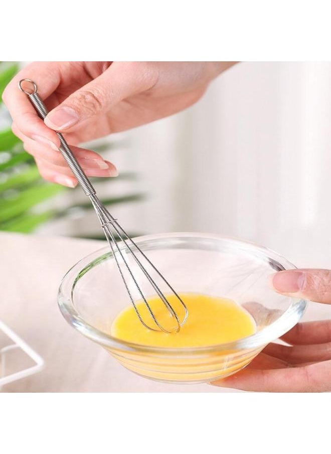 Generic Stainless Steel Wire Manual Egg Beater Spring Handle Mini Egg Gadget Kitchen Gadget Baking Milk Bubble Beating-Color:18.5cm Wire  - Image 2
