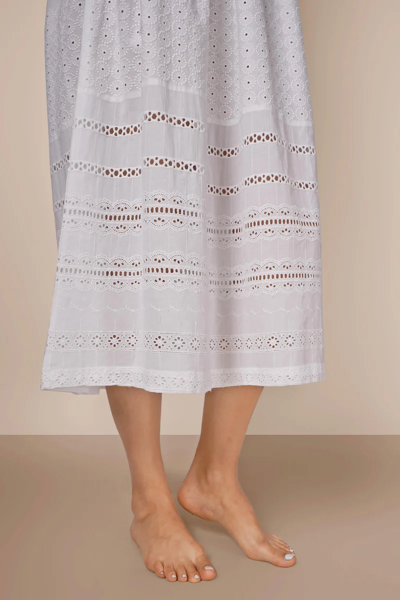 After Dark Melanie, Cotton Schiffli Dress