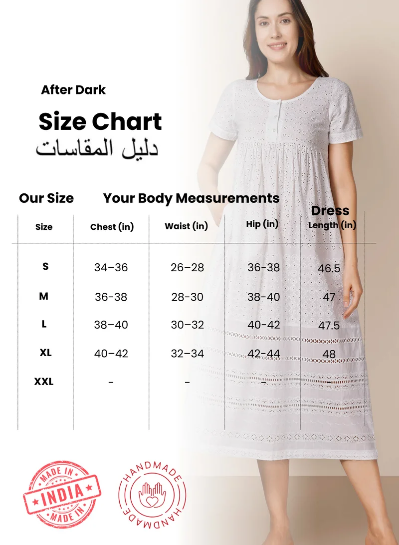 After Dark Melanie, Cotton Schiffli Dress