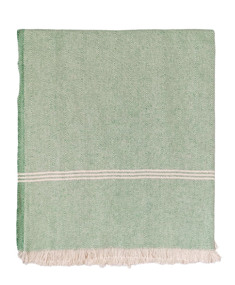 Arvore Bunkaar Plain Pure Handloom Khes - 100% Desi Thick and Heavy Cotton Khes/Summer Blanket/Chadar/Yoga Blanket (Green)-100 TC - Image 3