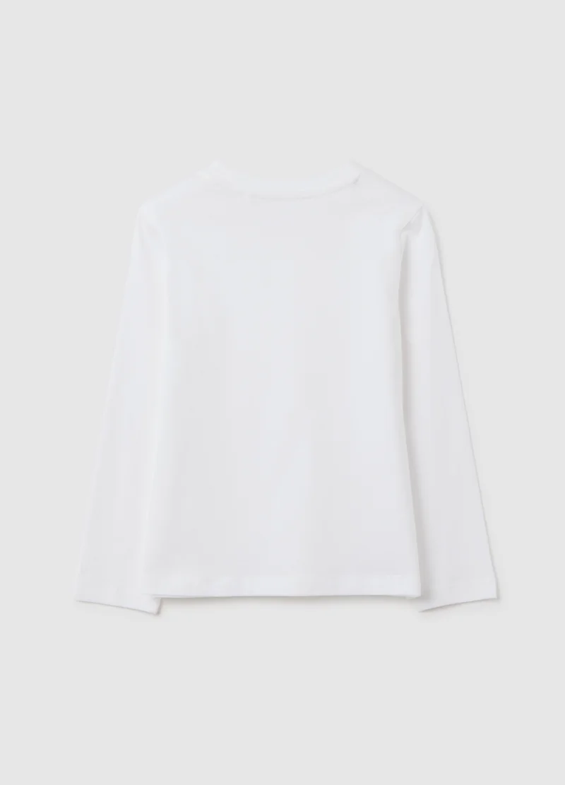 Ovs WHITE PURE COTTON REGULAR FIT GIRL'S TOP