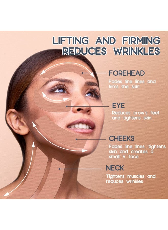 اوروزا 2 لفة من شريط شد الوجه والعضلات، شريط شد الوجه والعين والرقبة، لاصقات مضادة للتجاعيد للجنسين مضادة للتجمد لشد البشرة وشدها - Image 4