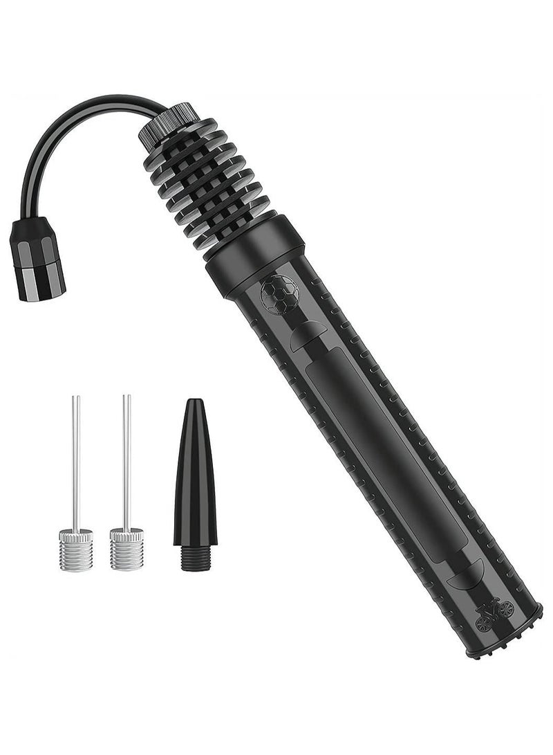 Generic Dual Action Hand Air Pump – Portable Ball Pump with Needles and Valve Adapter for Fast Inflation, Suitable for Football, Basketball, Volleyball, Bike, Balloons, Inflatable Swimming Rings (Black) - Image 1