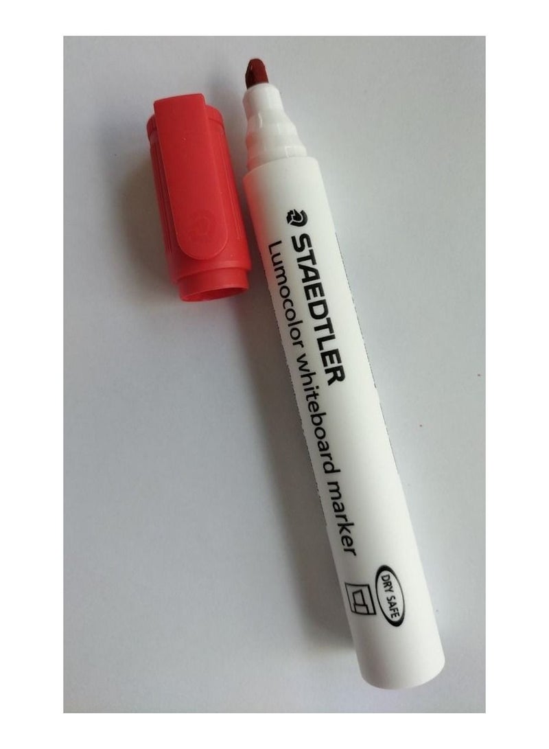 ستدلر قلم السبورة Lumocolor® 351 B أحمر اللون للسبورة البيضاء برأس إزميل - Image 2