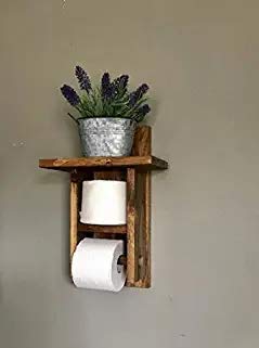 VM DECOR Wooden Toilet Paper Holder in | Bathroom Toilet Paper roll Holder 1 Toilet Paper roll Hanger Wooden Brown Wall Toilet Roll Holder Rustic Solid Wood Paper Holder - Image 2