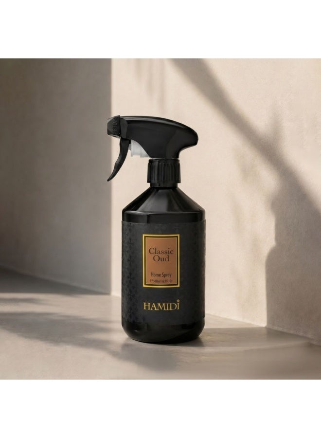 Hamidi Classic Oud Room Spray 500ml, Multi Colour, Home Fragrance Room Spray For Interior Scenting, For Home Styling, Tabletop Display And Interior Ambience - Image 1