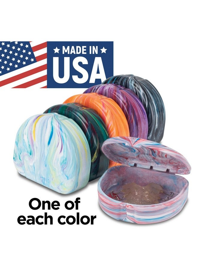 Practicon Designer Marble Retainer Cases, Clear Aligner Case, Dental Orthodontic Retainer Boxes, Mouth Guard Holder, 6 Pack - Image 2