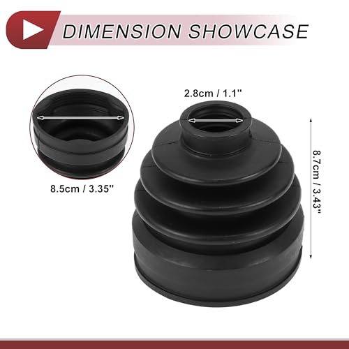 HEROFFIX 1 Set CV Joint Boot Kit for Nissan Pathfinder 13-20 for Nissan Murano 15-24 Inner Constant Velocity Joint Boot W/Clamps No.C97413JA0A Black Rubber - Image 4