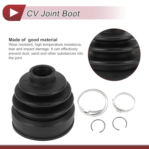 HEROFFIX 1 Set CV Joint Boot Kit for Nissan Pathfinder 13-20 for Nissan Murano 15-24 Inner Constant Velocity Joint Boot W/Clamps No.C97413JA0A Black Rubber - Image 5