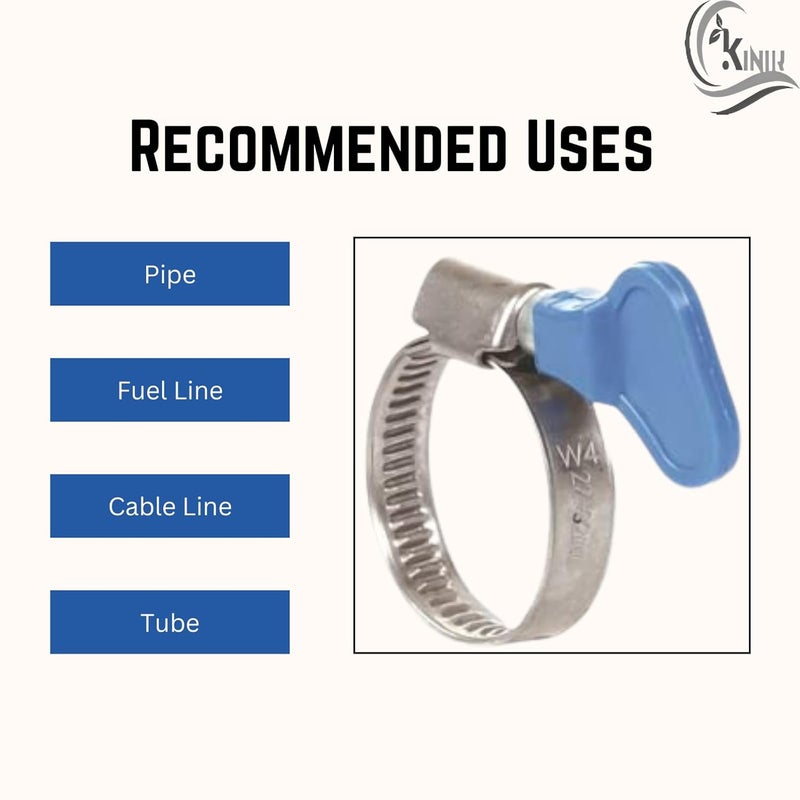 KINIK Adjustable 1.50" Inch Diameter Stainless Steel Hose Clamp with Key for Plumbing, Automotive & Mechanical Applications.(Pack of 10 Clamp) - Image 3