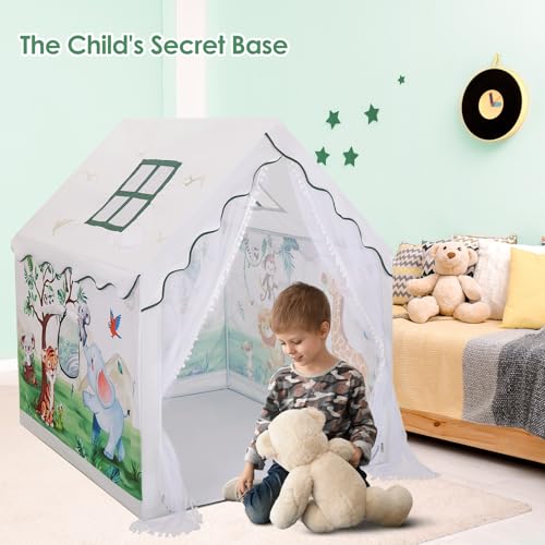 Decalsweet Kids Tent Toddler Playhouse for Boys GirlsLarge and Foldable Kids Playtents with WindowsPortable and Lightweight Play Tent IndoorOutdoor Gift for Children - Image 5