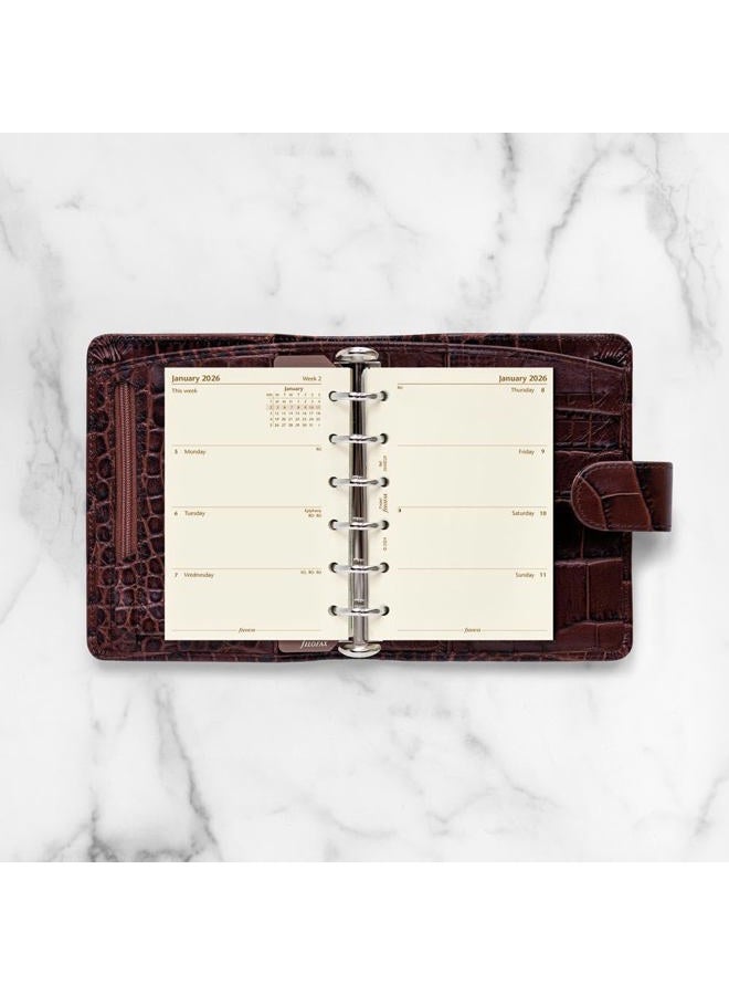 FILOFAX تجديد مفكرة التقويم، بحجم الجيب، عرض أسبوعي، ورق كريمي قطن، غير مخطط، إنجليزي، 2026 (C68224-26) - Image 5