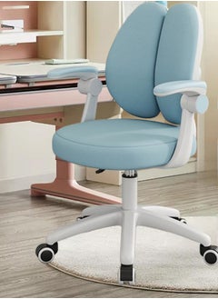 Study Chair Child's Children Student Study Office Computer Chair Ergonomic Office Desk Computer Chair Study Chair For Boys Girls With Height Adjustable Swivel Mesh Task Student Chairs For 4-12 (Blue)
